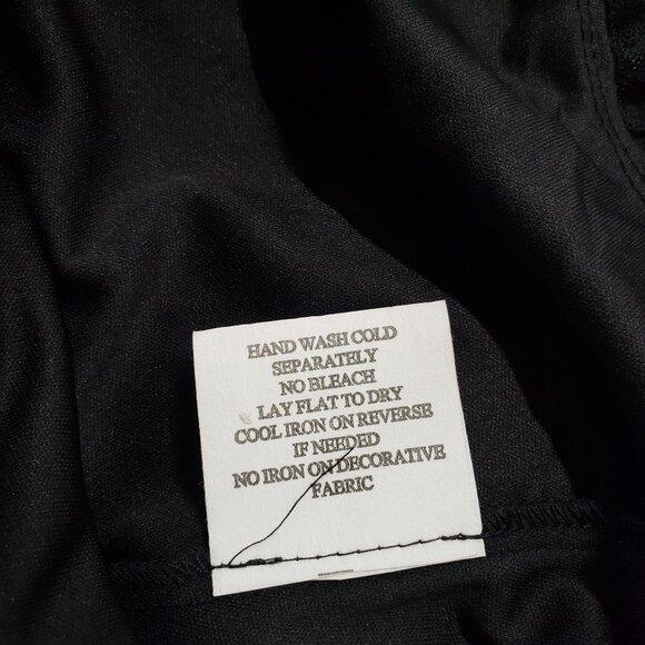 Black Strapless Sequin Rosette Mini Party Dress Size 8 Prom Cocktail Goth Glam - Picture 10 of 11